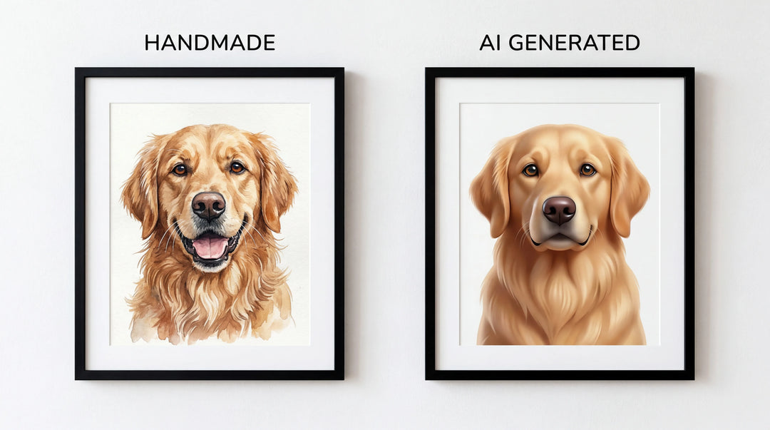 Handmade Custom Pet Portraits vs AI Pet Portraits: An Honest Comparison From Someone Who Makes Both