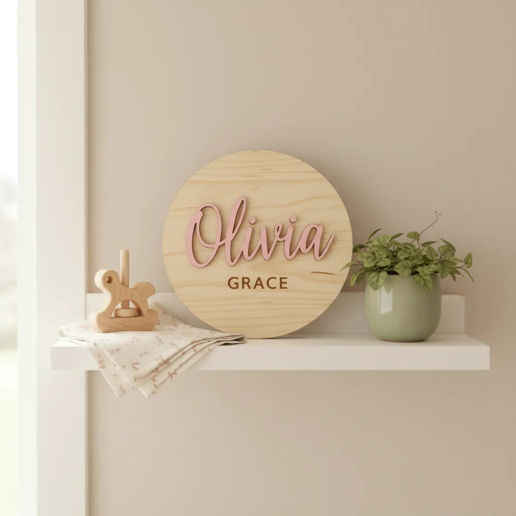 Custom Wooden Birth Announcement Sign
