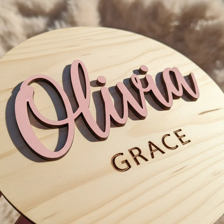 Custom Wooden Birth Announcement Sign