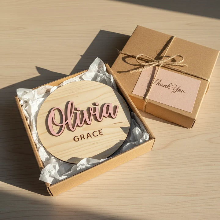 Custom Wooden Birth Announcement Sign