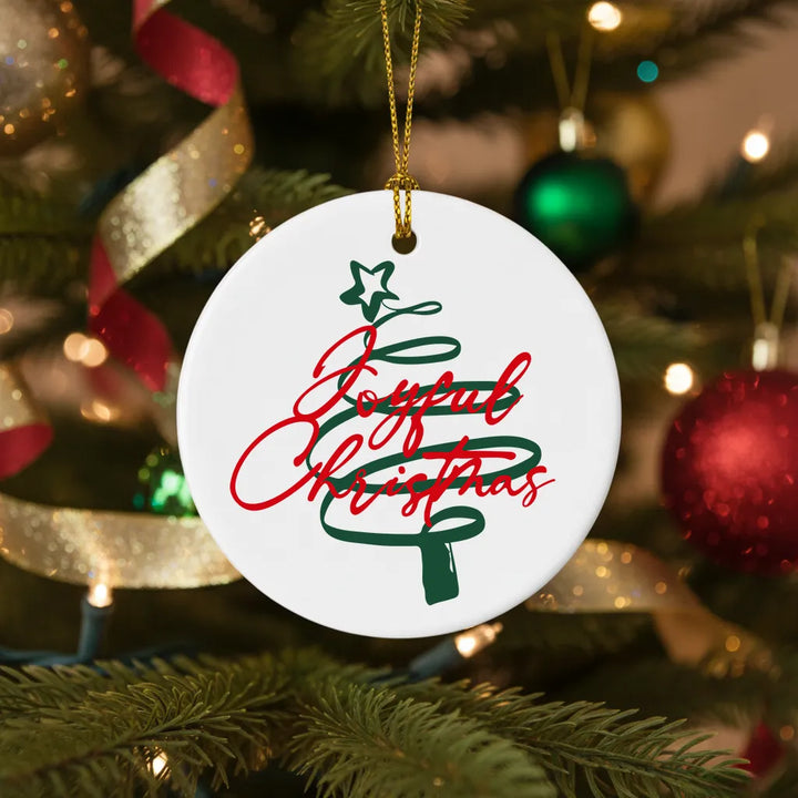 Joyful Christmas Ceramic Ornament