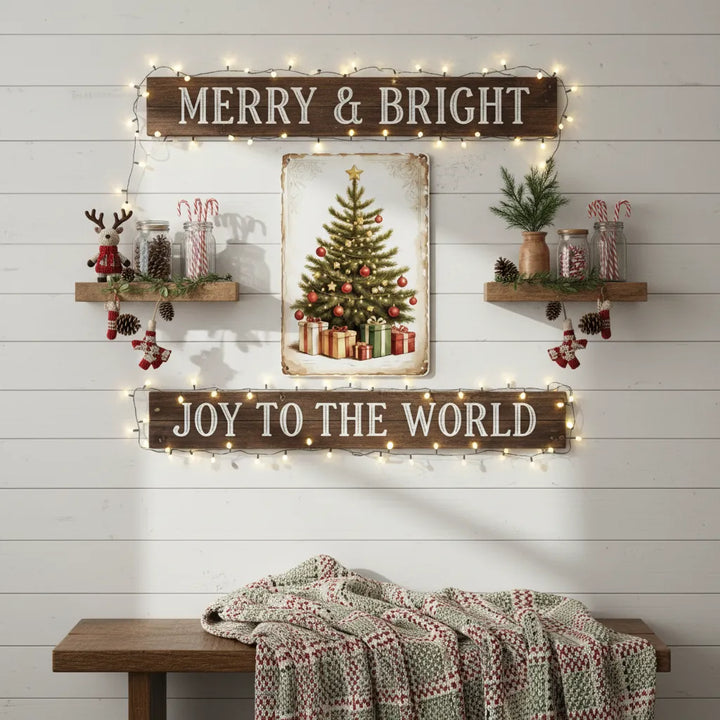 Christmas Tree Aluminum Wall Art – Festive Metal Print