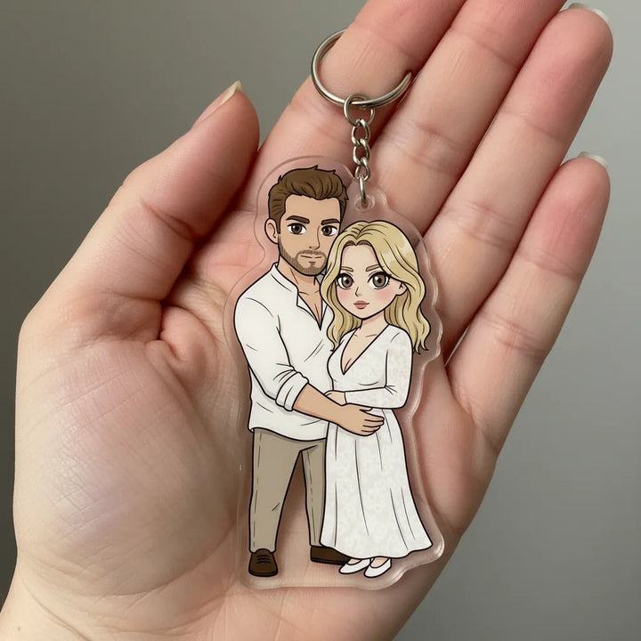 Custom Cartoon Acrylic Keychain | Personalized from Photo