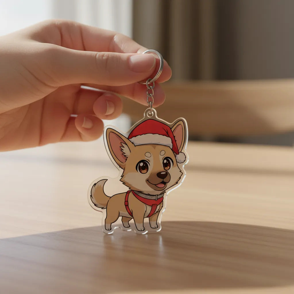 Custom Cartoon Acrylic Keychain | Personalized from Photo