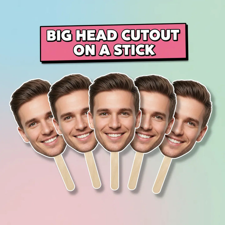 Custom Face Cutout Stick | Personalized Photo Props