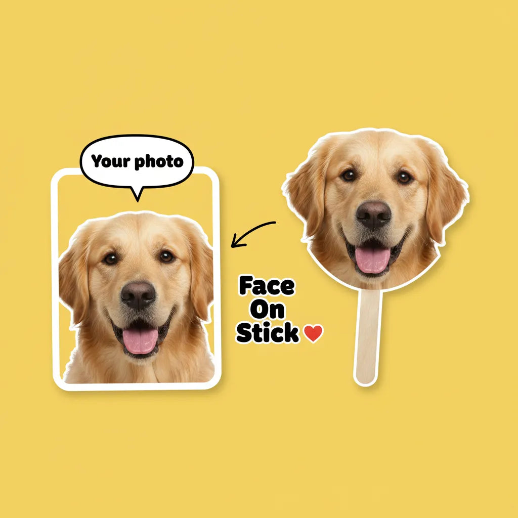 Custom Face Cutout Stick | Personalized Photo Props
