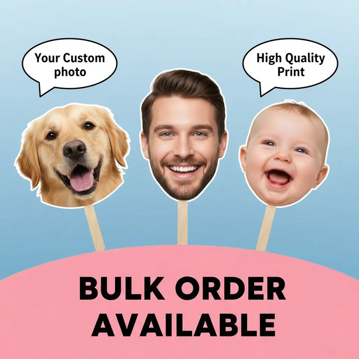 Custom Face Cutout Stick | Personalized Photo Props