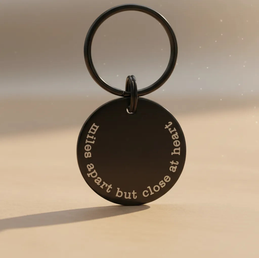 Custom Long Distance Keychain | Personalized State and Initial Engraved Gift