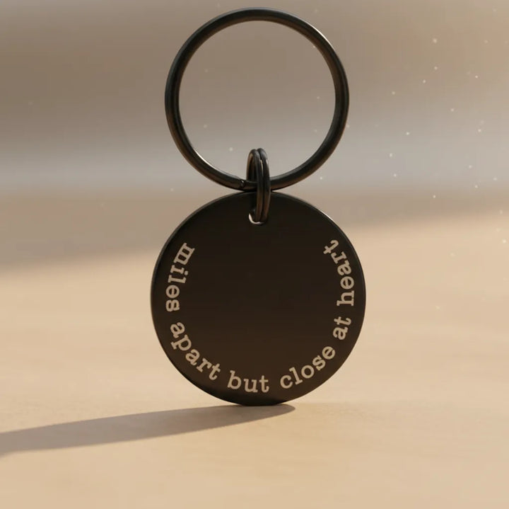 Custom Long Distance Keychain | Personalized State and Initial Engraved Gift