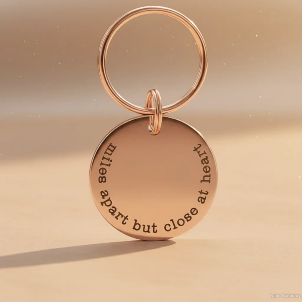 Custom Long Distance Keychain | Personalized State and Initial Engraved Gift