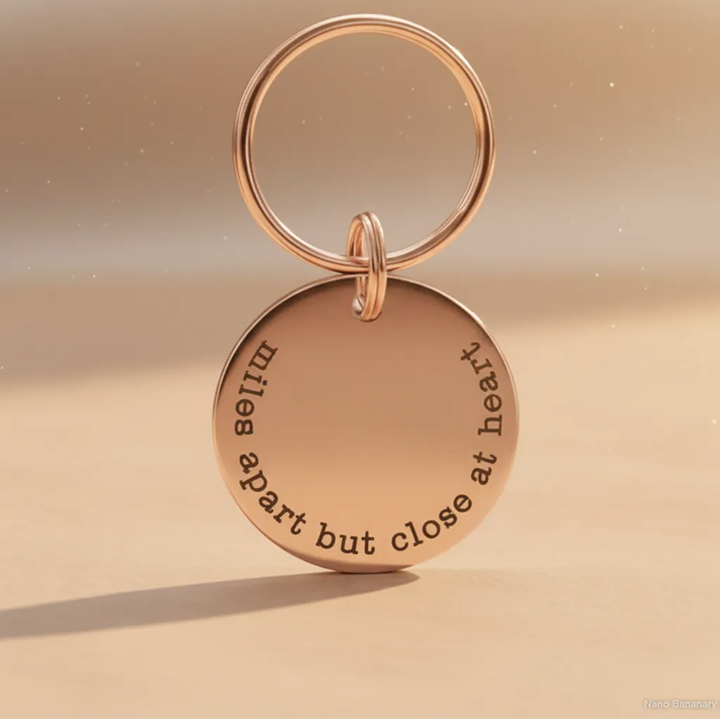 Custom Long Distance Keychain | Personalized State and Initial Engraved Gift