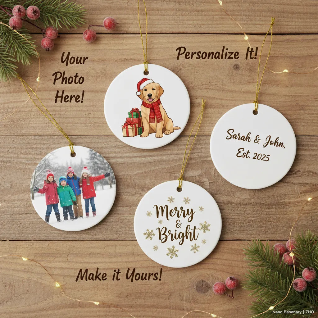 Custom Photo Ceramic Ornament