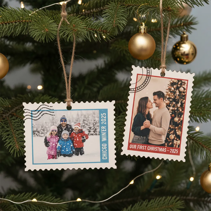 Custom Photo Stamp Ornament