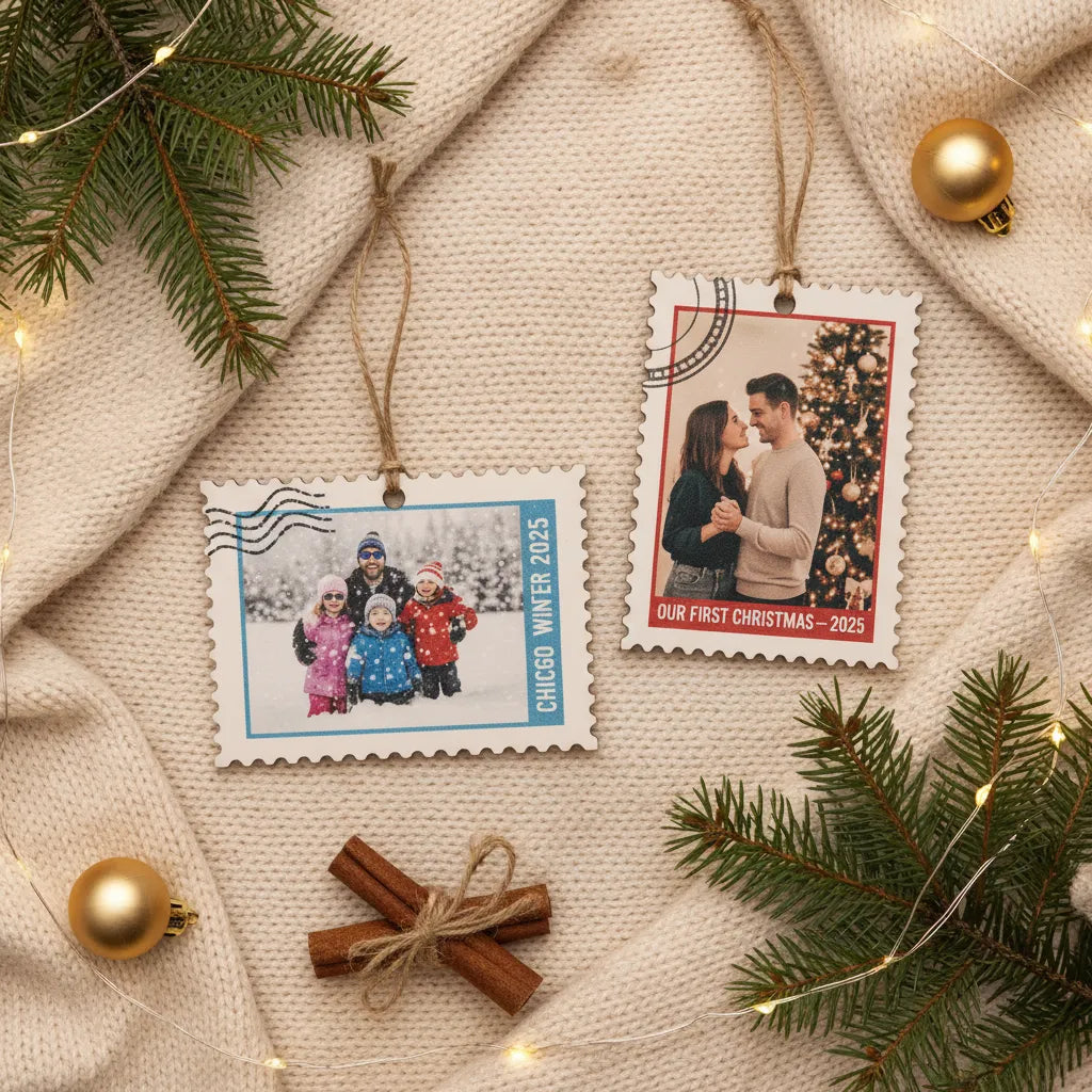 Custom Photo Stamp Ornament