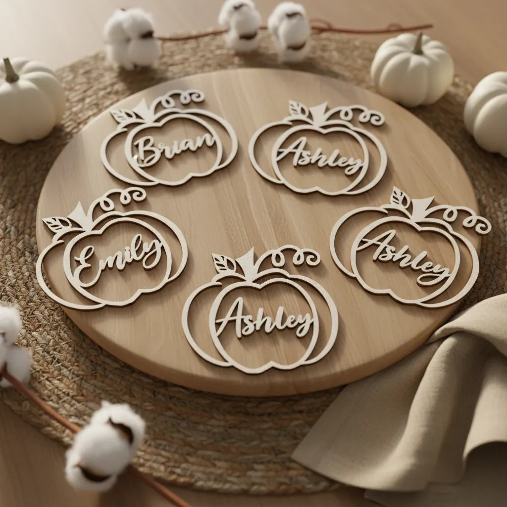 Personalized Thanksgiving Pumpkin Place Card