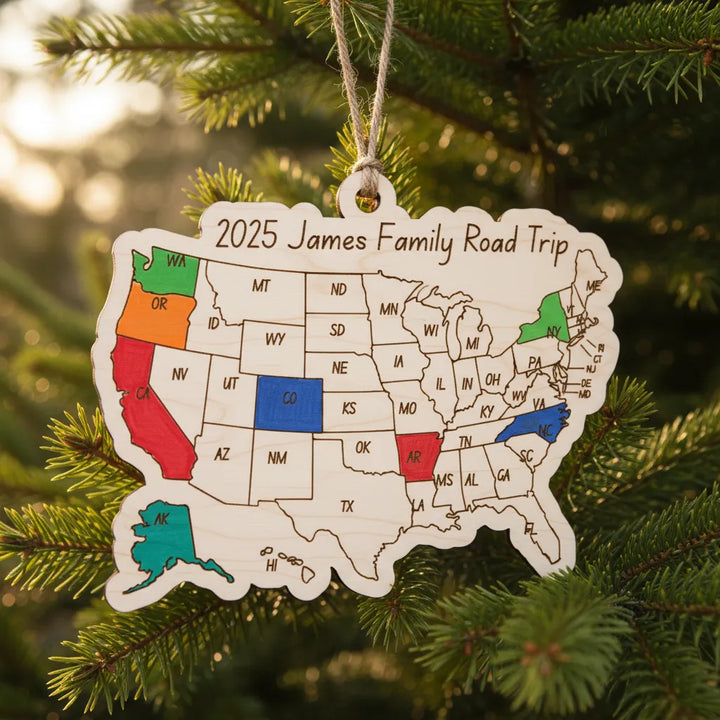 Personalized USA Travel Map Ornament or Magnet
