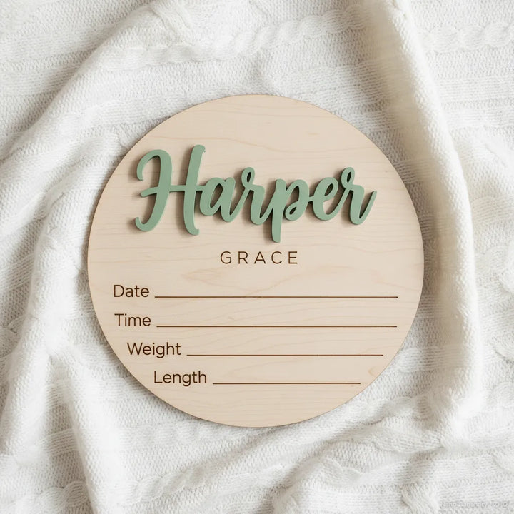 Custom Wooden Birth Announcement Sign