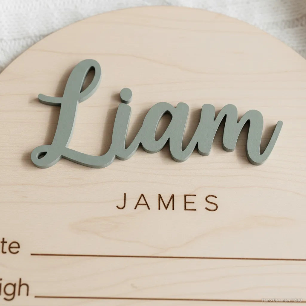 Custom Wooden Birth Announcement Sign
