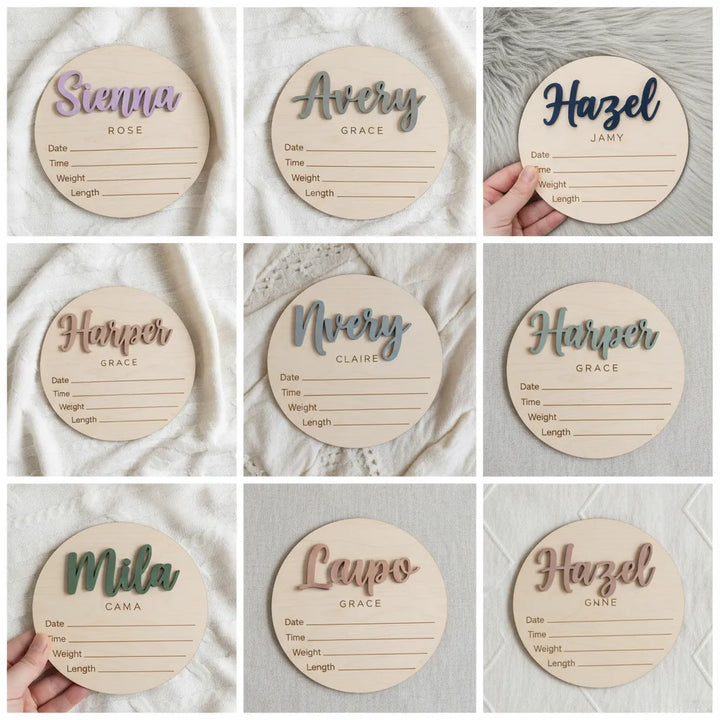 Custom Wooden Birth Announcement Sign