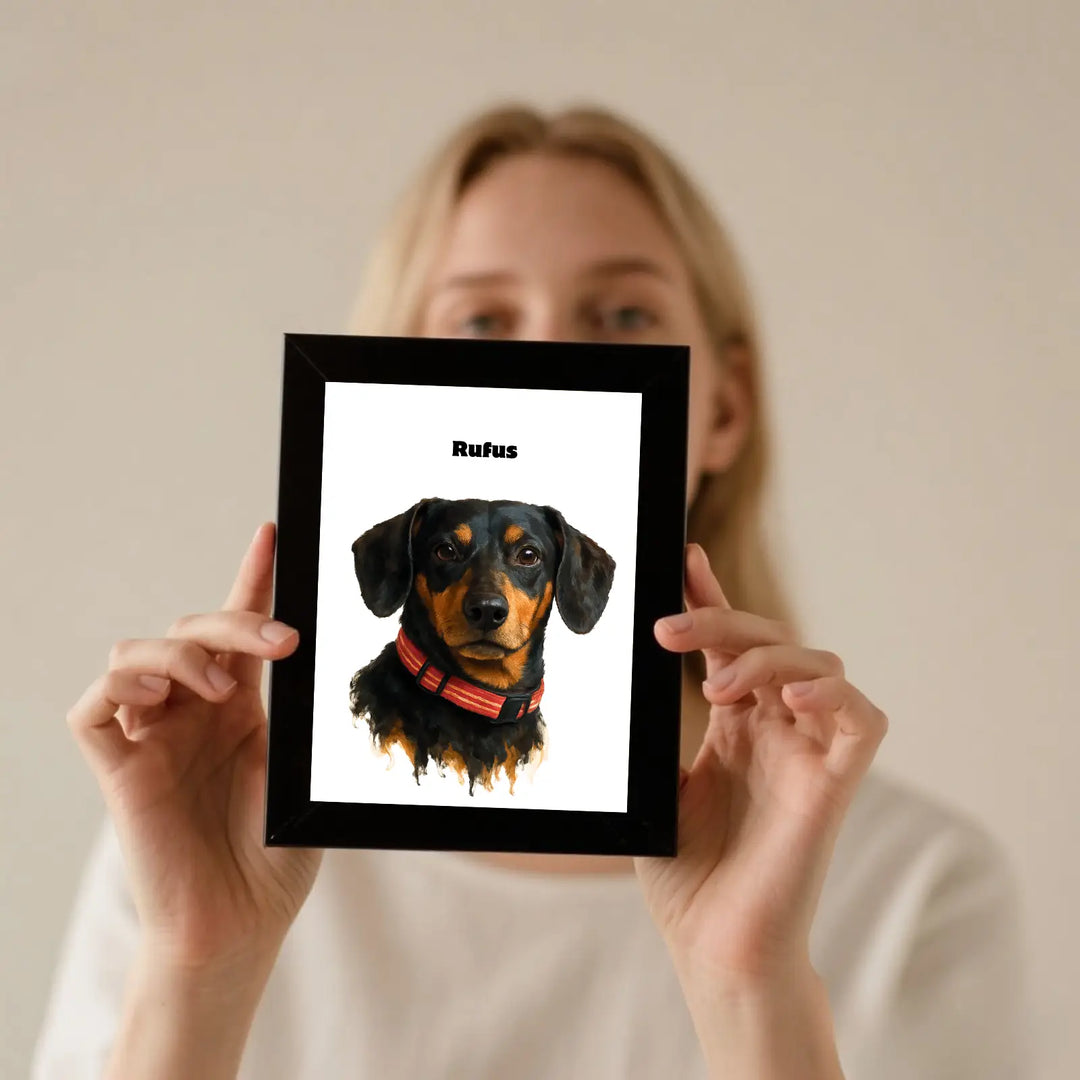 Custom Oil Pet Portrait from Photo | Personalized Dog & Cat Wall Art Print