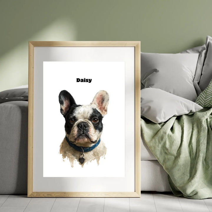 Custom Oil Pet Portrait from Photo | Personalized Dog & Cat Wall Art Print