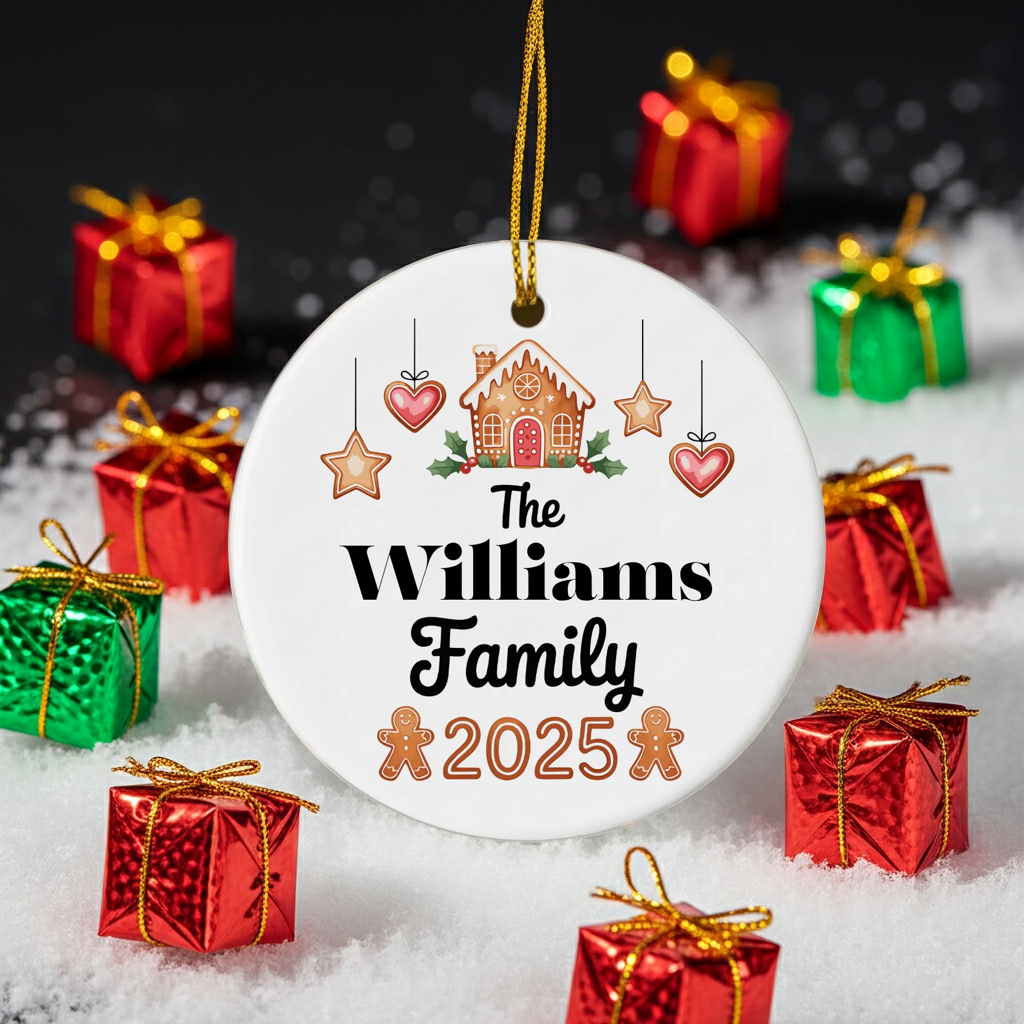 Custom Family Name Christmas Ornament